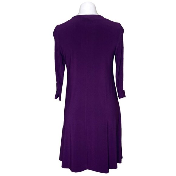 MSK NWT $79 Purple Mini Dress Rhinestone Embellished Open Sleeves Women's Size S - Picture 6 of 11